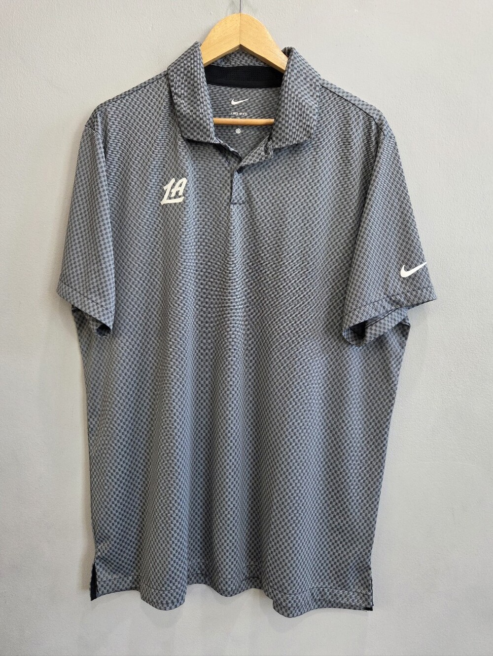 Nike Dri-Fit Tour Jacquard Golf Polo Performance Shirt Gray LA CLIPPERS Men's XL